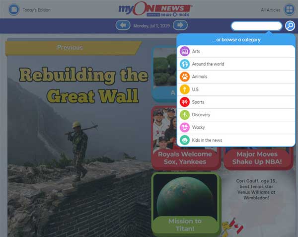 myON News screenshot - Rebuilding the Great Wall